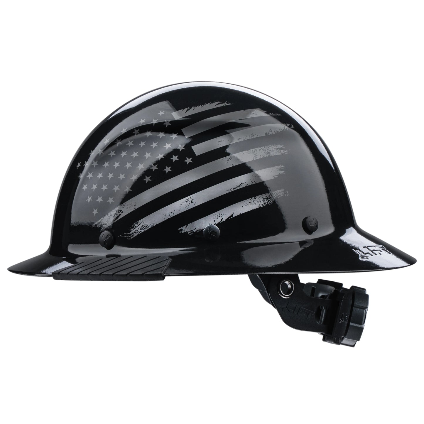 Lift Safety Dax Full Brim - Blackout American Flag Fiber Reinforced Hard Hat