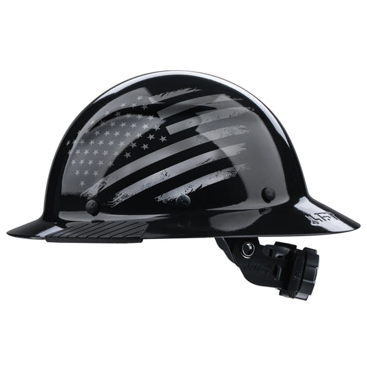 Lift Safety Dax Full Brim - Blackout American Flag Fiber Reinforced Hard Hat