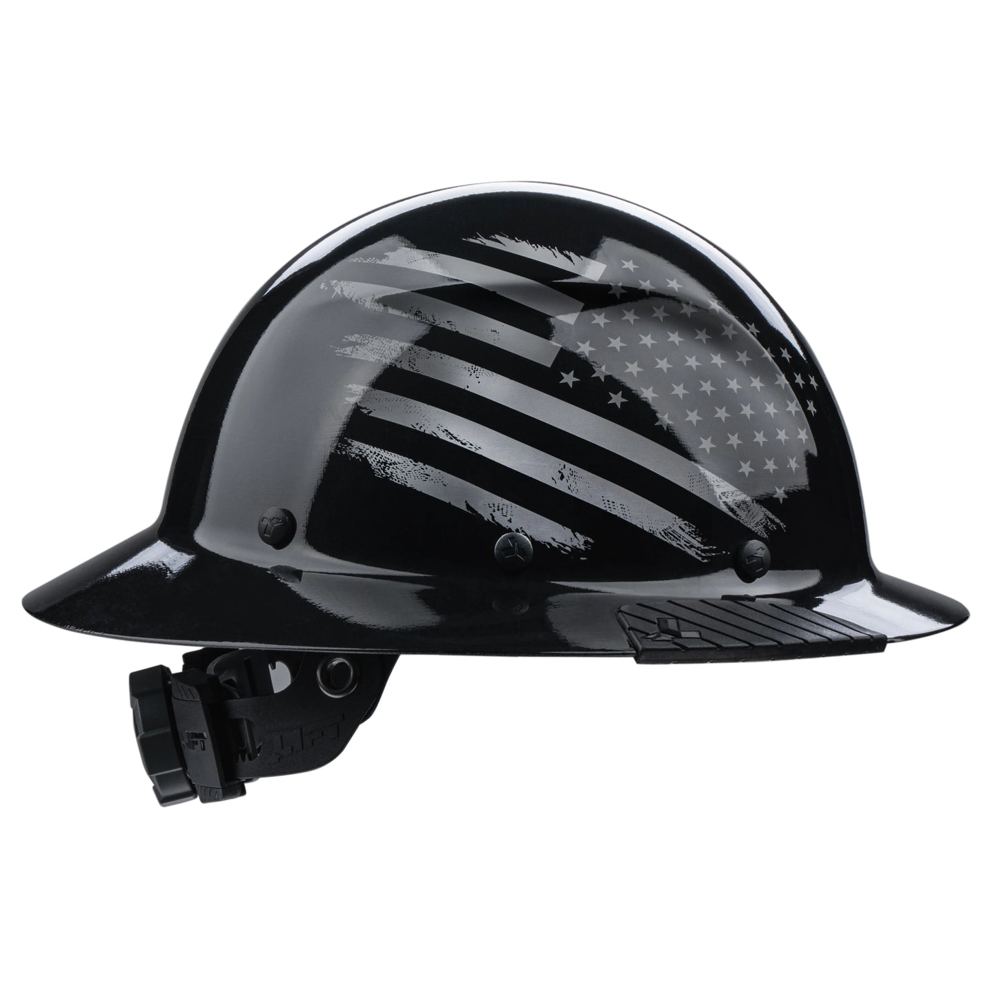 Lift Safety Dax Full Brim - Blackout American Flag Fiber Reinforced Hard Hat