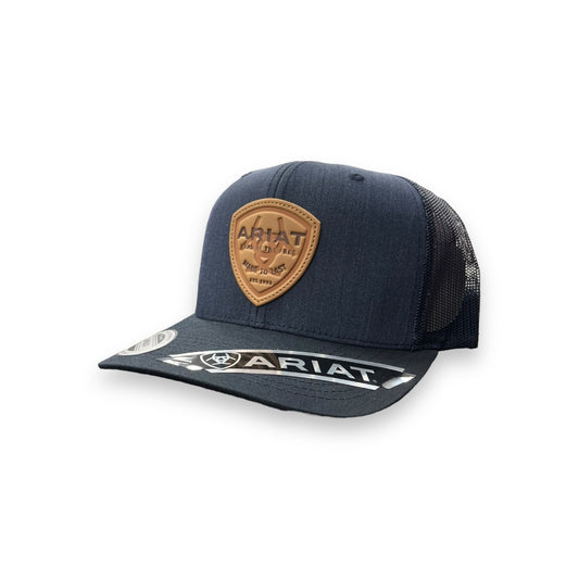 Ariat Leather Shield Land of the Free Patch Hat - Navy