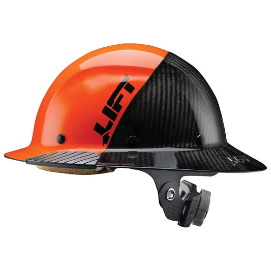 Lift Safety Dax Full Brim - 50/50 Hi-Vis Orange Carbon Fiber Hard Hat