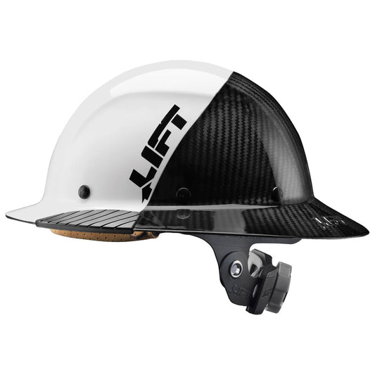 Lift Safety Dax Full Brim - 50/50 White Carbon Fiber Hard Hat