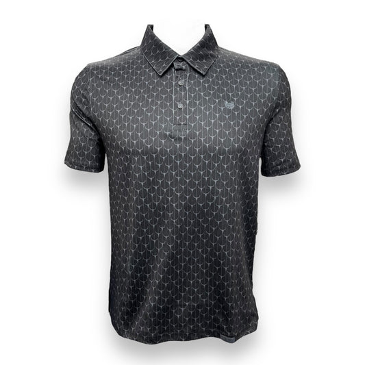 Panhandle Performance Short Sleeve Polo - Black Longhorn Print