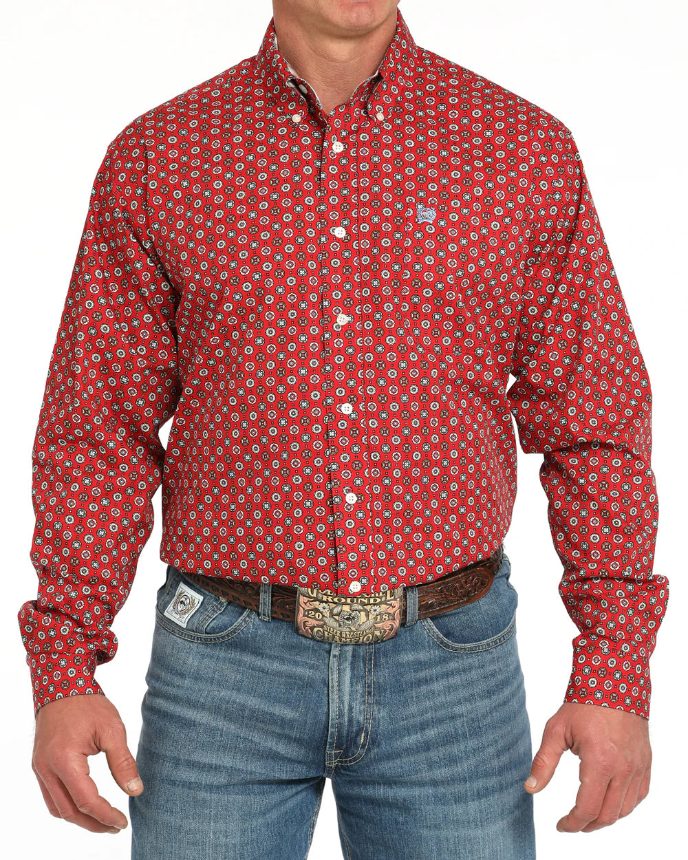 Cinch Men’s L/S Print 5945 - Red