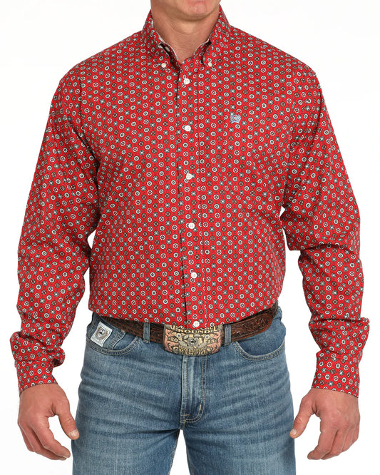Cinch Men’s L/S Print 5945 - Red
