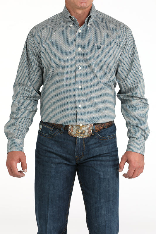Cinch Men’s L/S Print 5968 - Teal