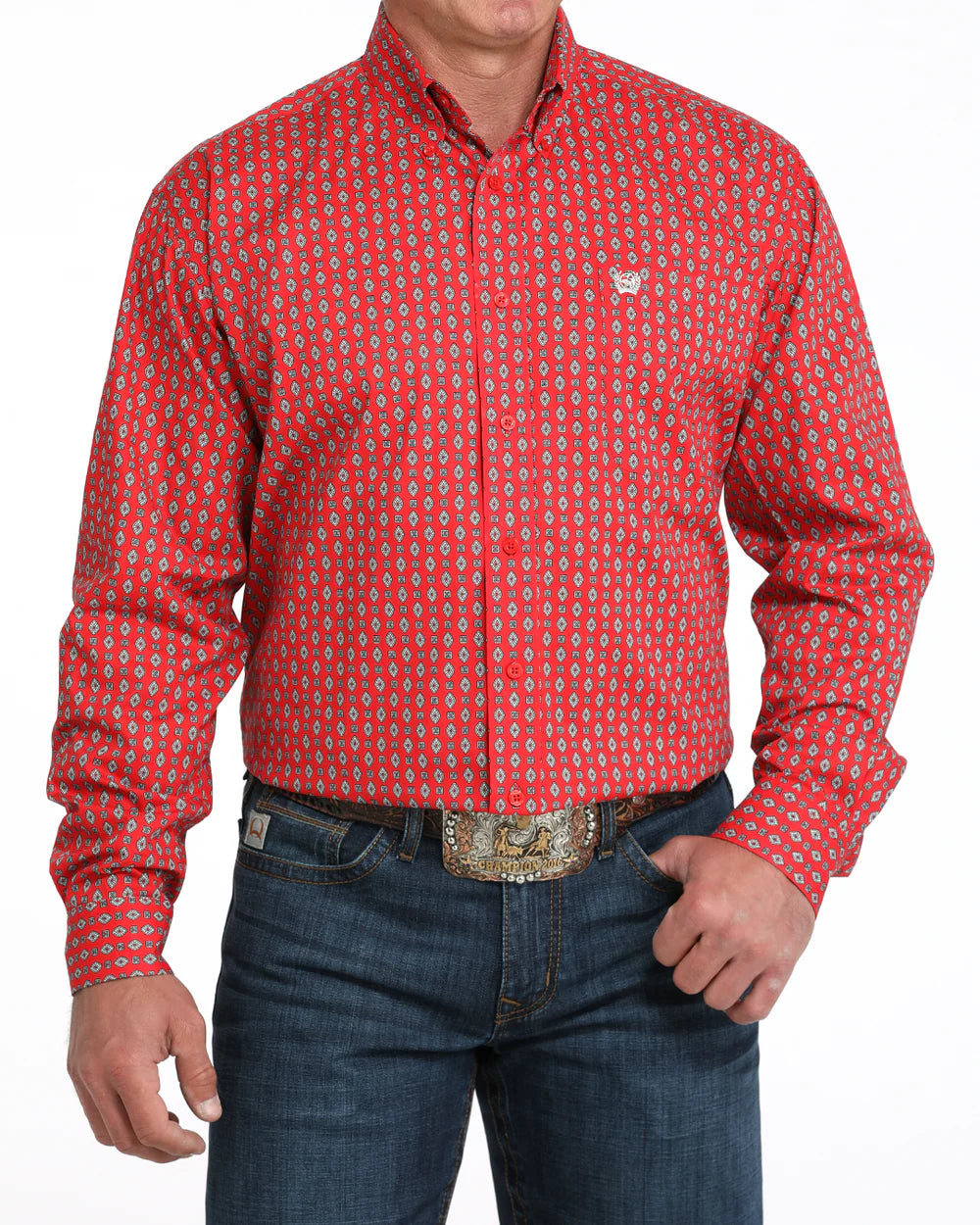 Cinch Men’s L/S Print 5994 - Red