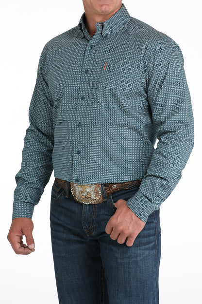 Cinch Men’s Modern Fit L/S Print 7136 - Teal
