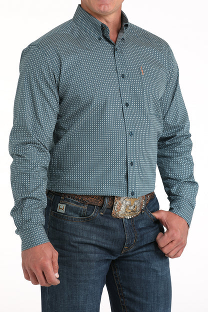 Cinch Men’s Modern Fit L/S Print 7136 - Teal