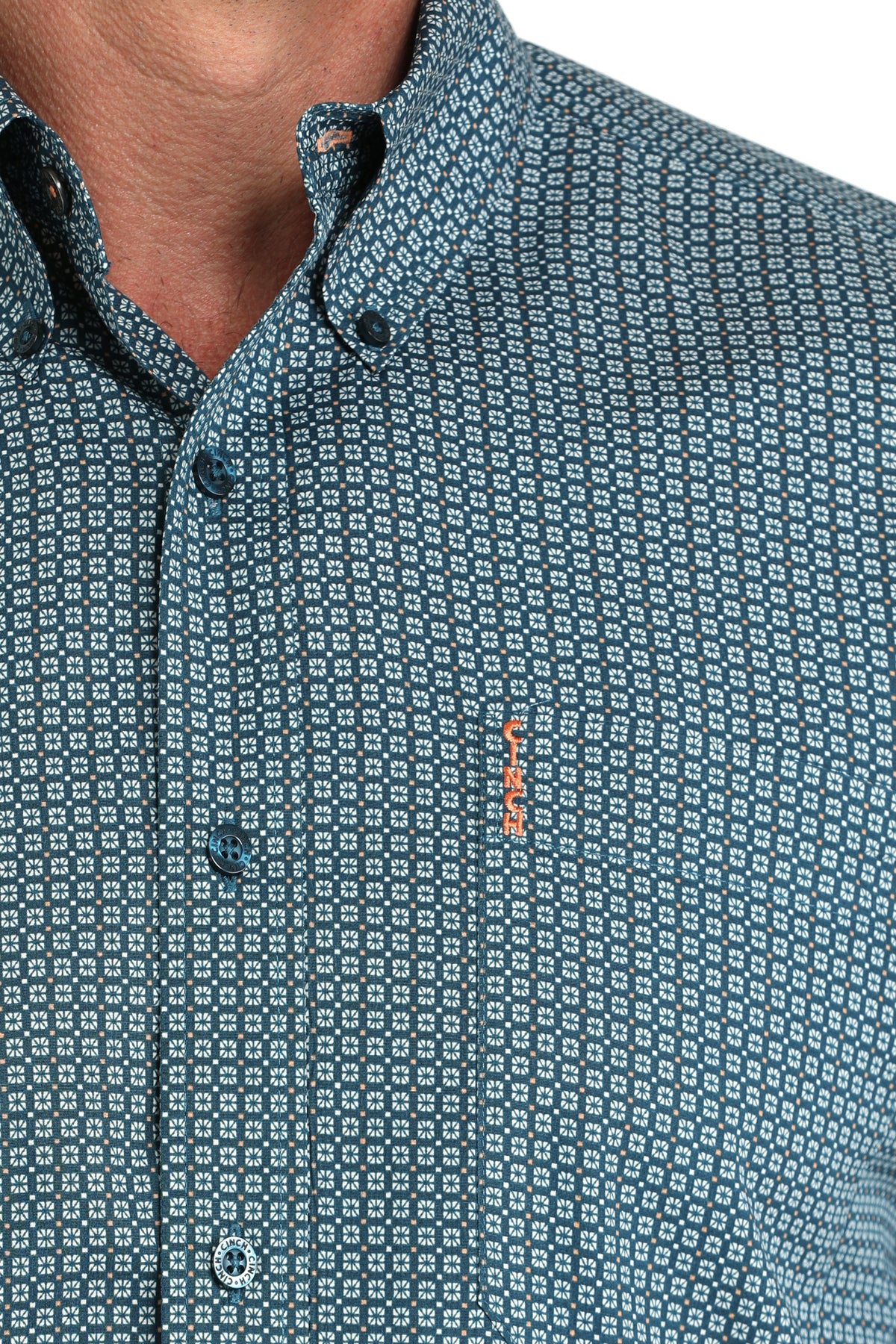 Cinch Men’s Modern Fit L/S Print 7136 - Teal