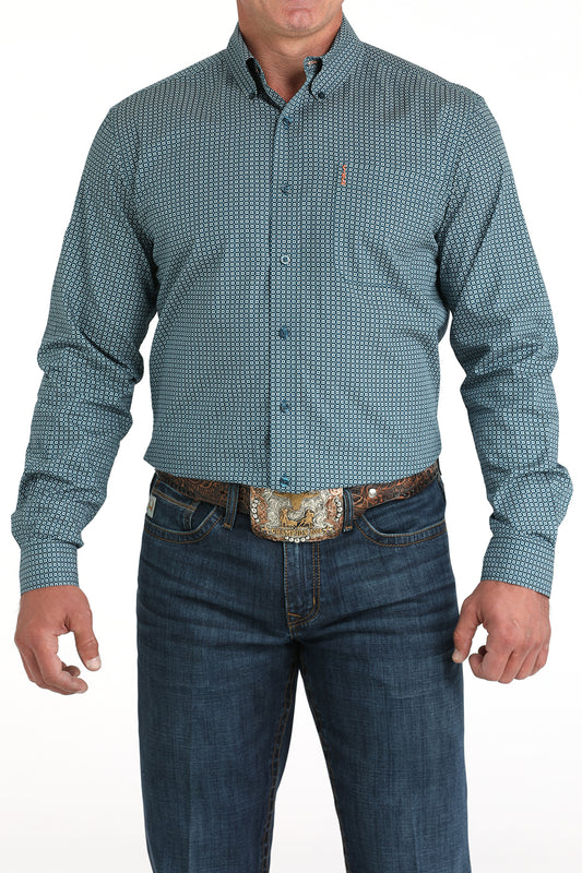 Cinch Men’s Modern Fit L/S Print 7136 - Teal