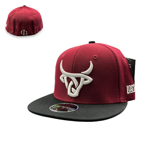 Lost Calf Hat - Maroon/Black Fitted Flat