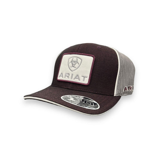 Ariat White Shield Patch Hat - Maroon