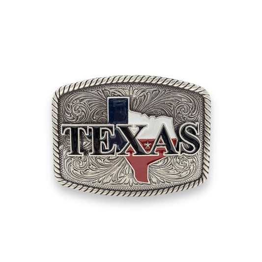 Men's Nocona Colored Texas State Silver Buckle