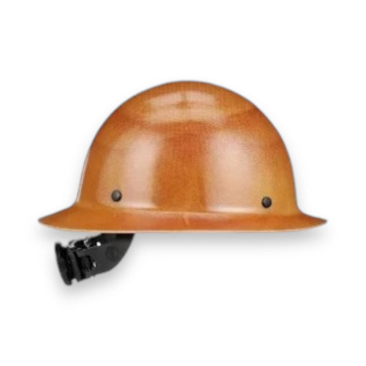 MSA Fiberglass Hard Hat - Natural Full Brim