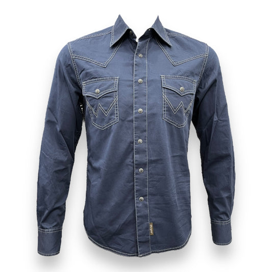 Wrangler Retro Long Sleeve Shirt SALE - Navy Blue