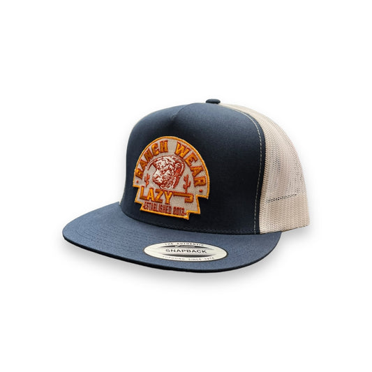 Lazy J Hat - Navy/White Orange Arrowhead