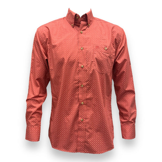 Wrangler Long Sleeve Shirt - Terracotta Geo (O)