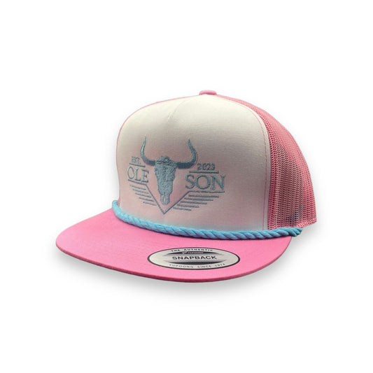 Ole Son Hat Co - White/Pink Ranch Hand Riley Rope Hat