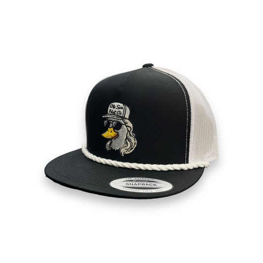 Ole Son Hat Co - Black/White Mullet Mallard Rope Hat