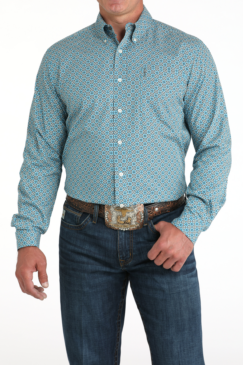 Cinch Men’s L/S Modern Print 7137 - Blue