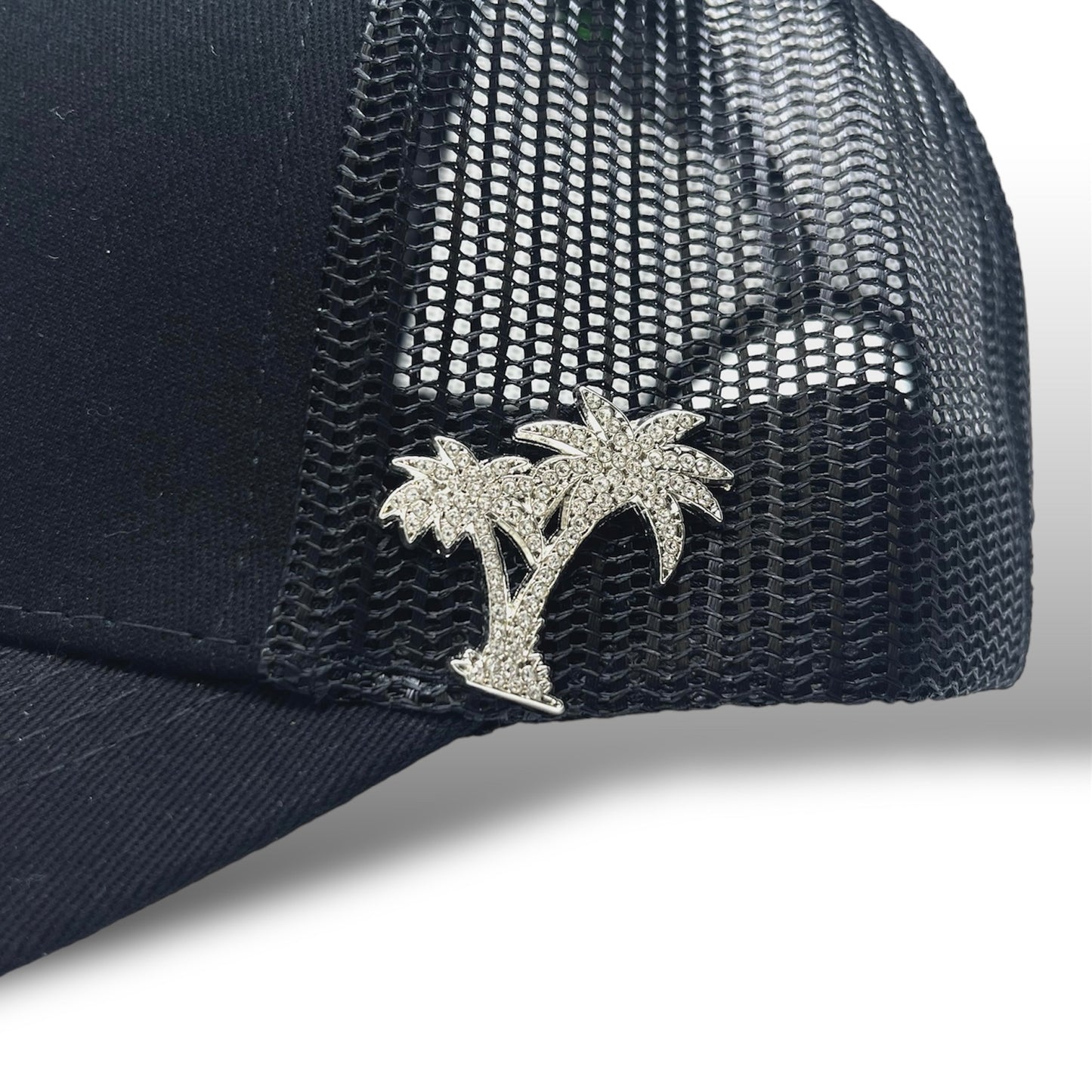 Iced Out Palm Tree Hat Pin - Silver