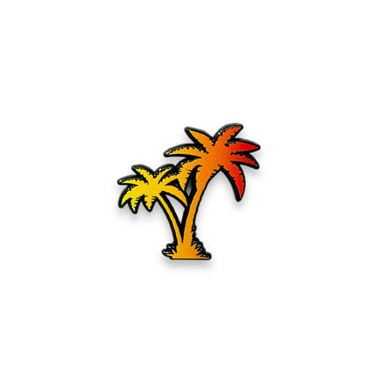 Gradient Palm Tree Black Hat Pin