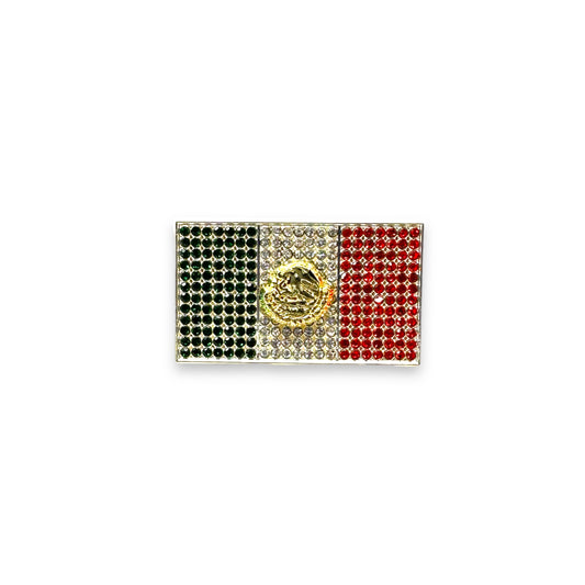 Iced Mexico Flag - Silver