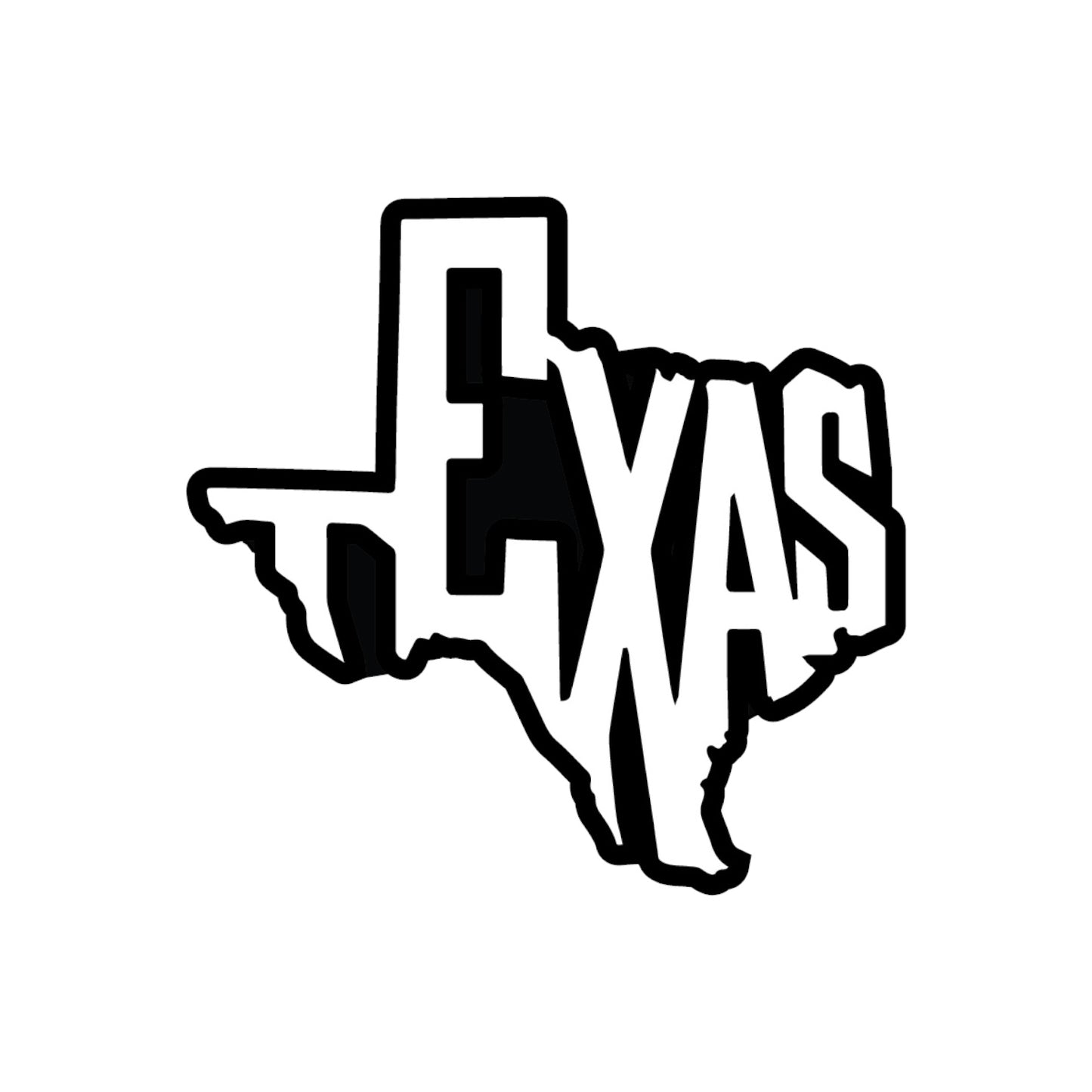 Texas Silhouette BK/WH Sticker