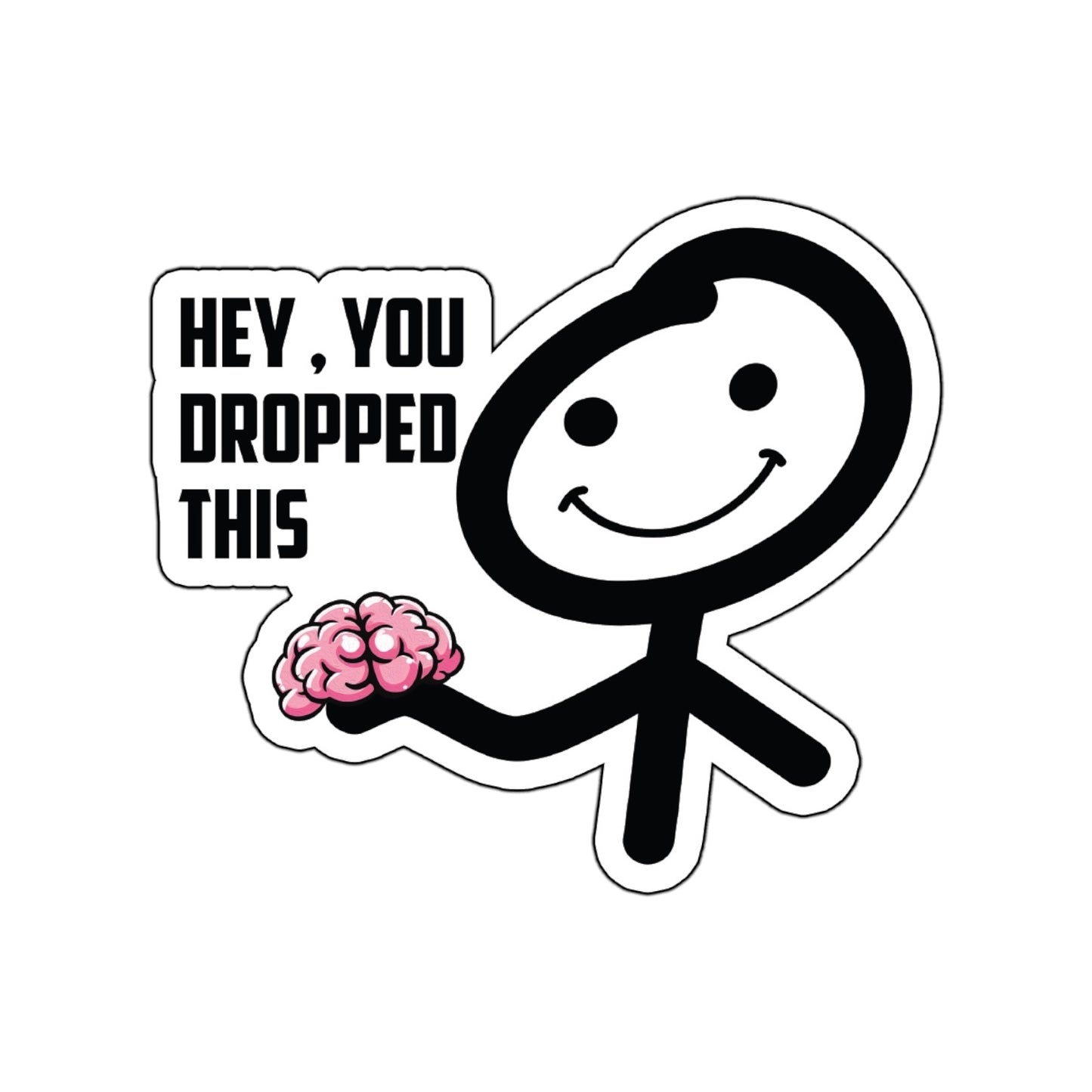 Stick Figure with Brain Sticker