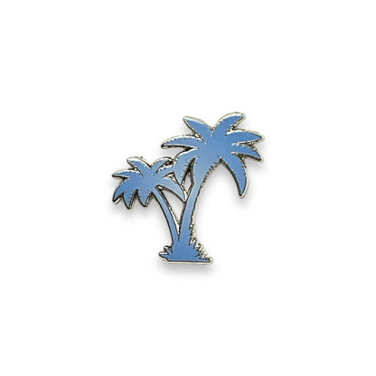 Gradient Palm Tree Hat Pin - Light Blue