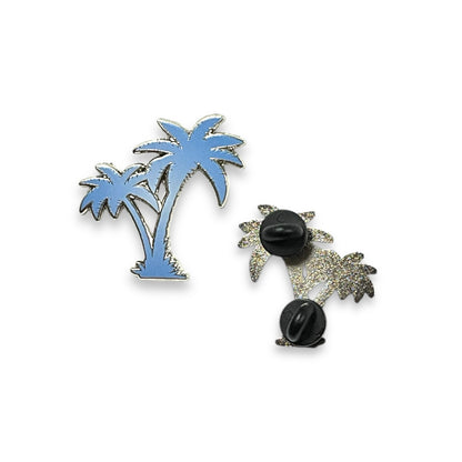 Gradient Palm Tree Hat Pin - Light Blue