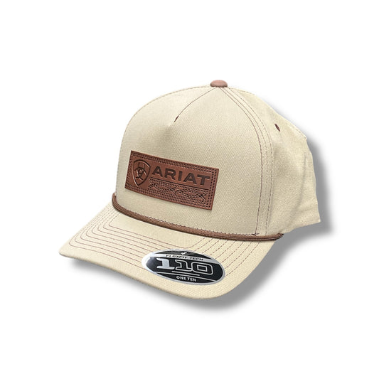 Ariat Leather Lettering Patch Hat - Tan
