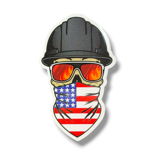USA Hardhat Skull - Carbon Fiber