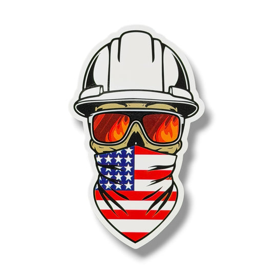 USA Hardhat Skull - White
