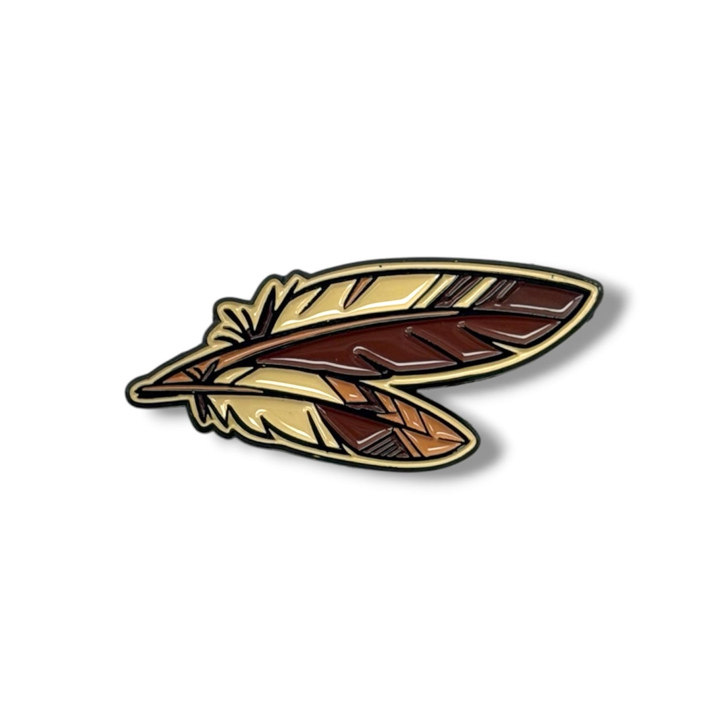 Feathers Hat Pin - Brown