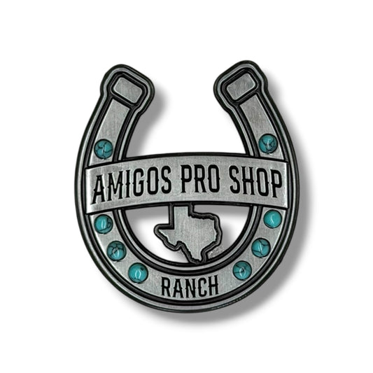 APS Horseshoe Hat Pin - Antique Silver/Turquoise