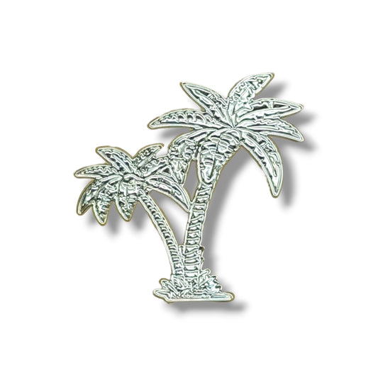 3D Palm Tree Sticker - Silver