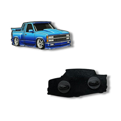 90s Custom OBS Hat Pin - Blue Gradient