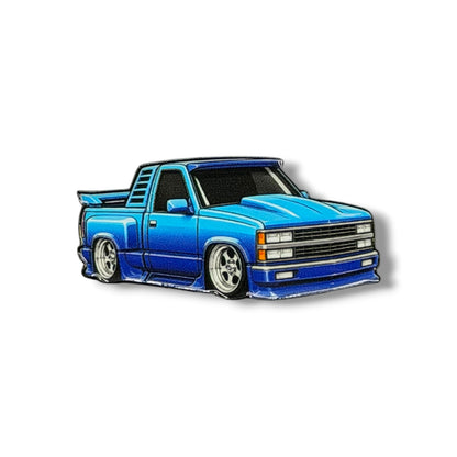 90s Custom OBS Hat Pin - Blue Gradient