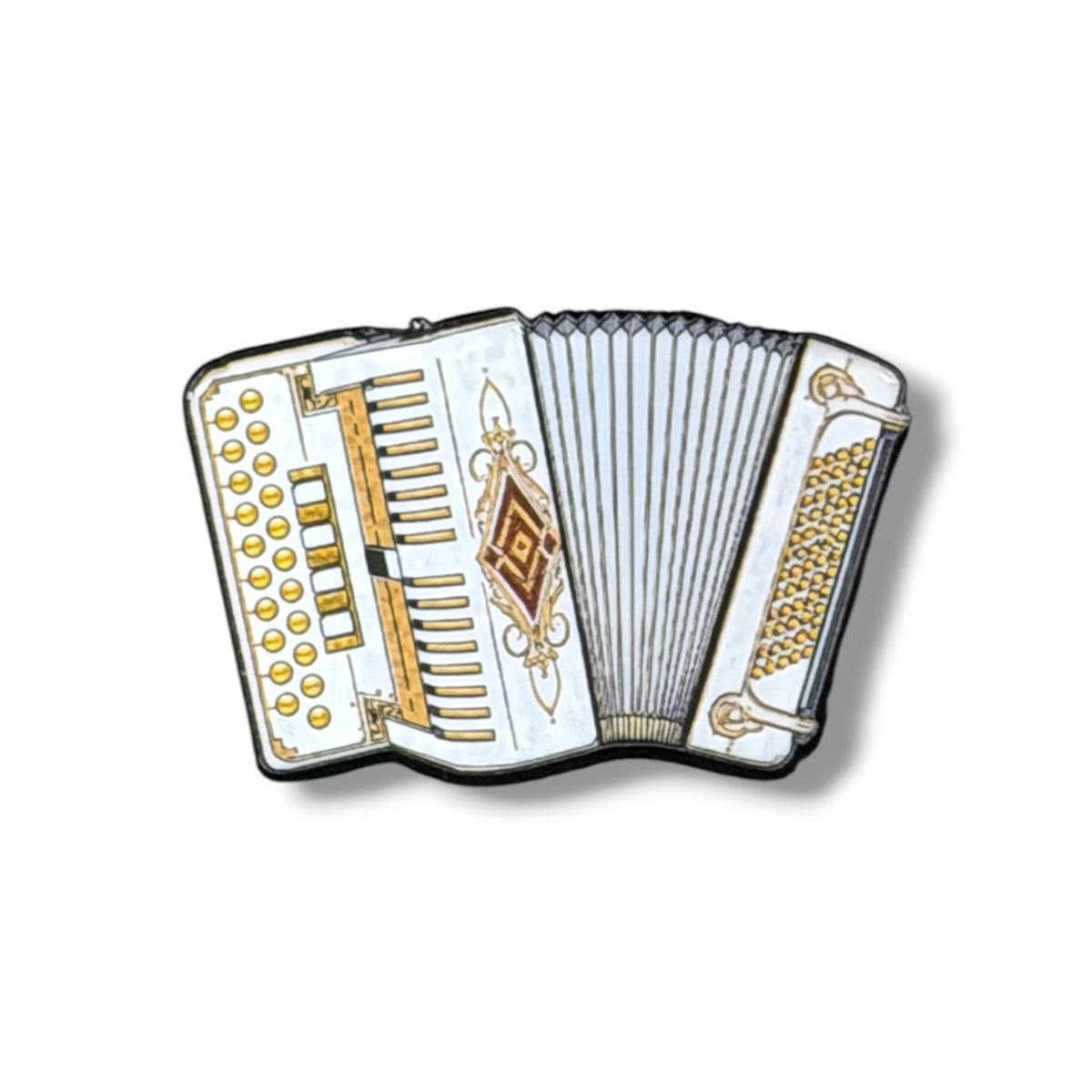 Accordion Hat Pin - White