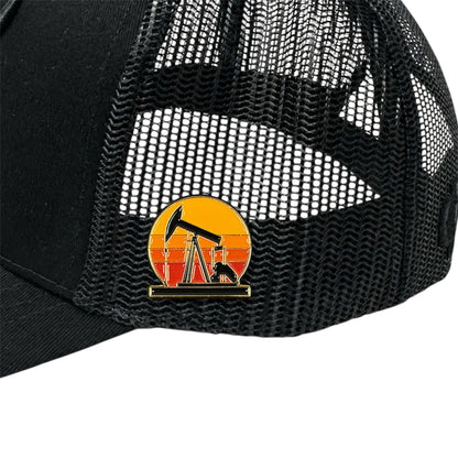 Pump Jack Sunset Hat Pin - Gold