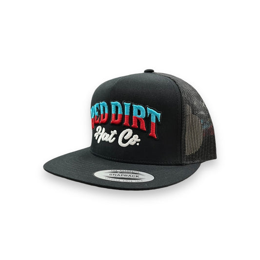 Red Dirt Hat Co. - Black Direct Stitch Flat