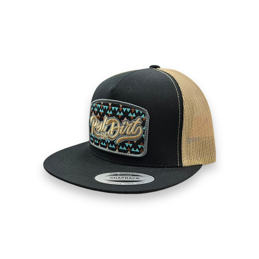 Red Dirt Hat Co. - Black/Khaki Gambler Flat