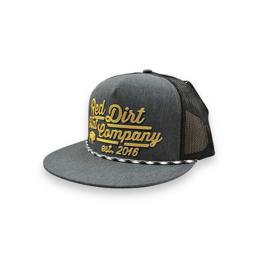 Red Dirt Hat Co. - Charcoal/Black Gold Digger Flat