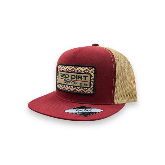 Red Dirt Hat Co. - Burgundy/Khaki Saddle Up Flat