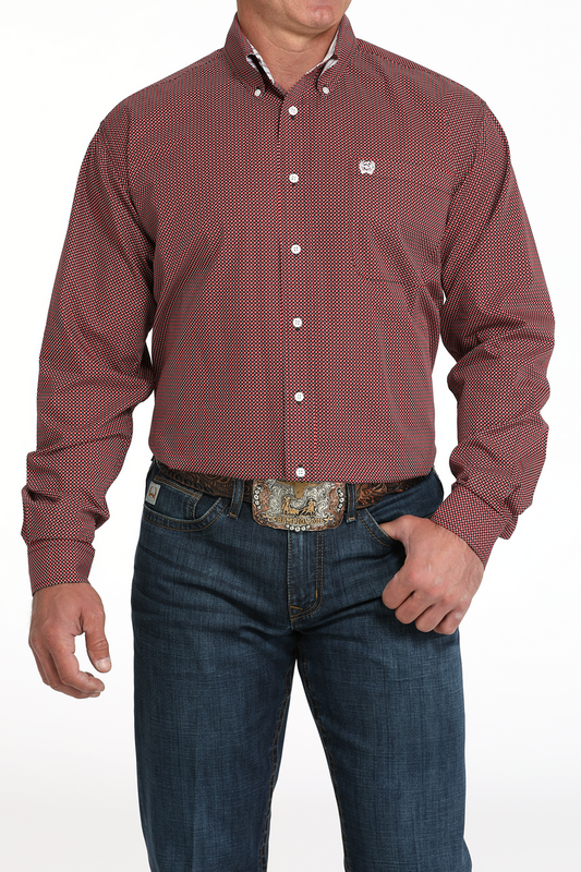 Cinch Men’s L/S Print 5992 - Red
