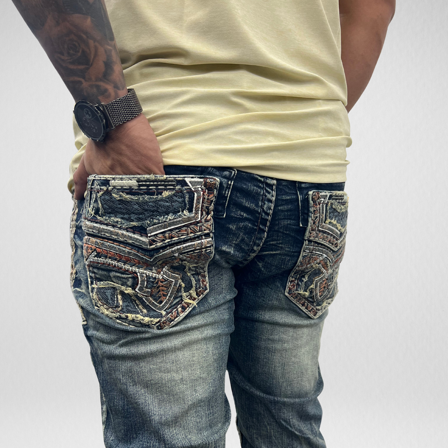 Men's Rock in L.A. Slim Straight Boot Denim (R-366)