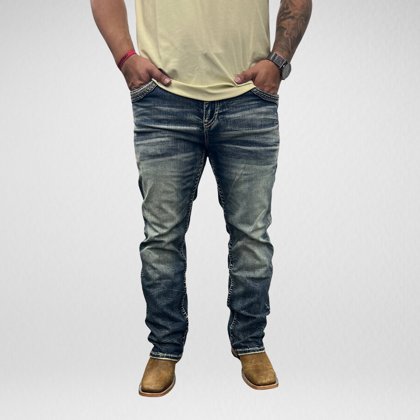 Men's Rock in L.A. Slim Straight Boot Denim (R-366)