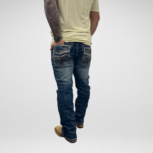 Men's Rock in L.A. Slim Straight Boot Denim (R-374)